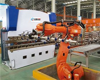 數控(kong)折彎機自(zì)動上下料(liao)機器人自(zì)動化生産(chǎn)線